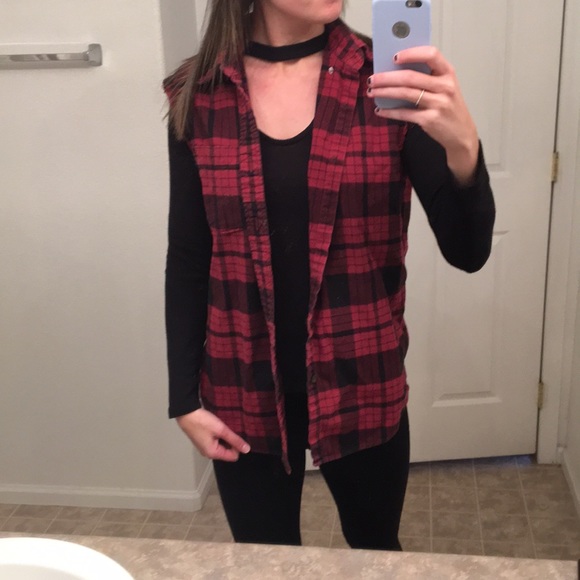 Eddie Bauer Tops - Eddie Bauer Buffalo Flannel Vest
